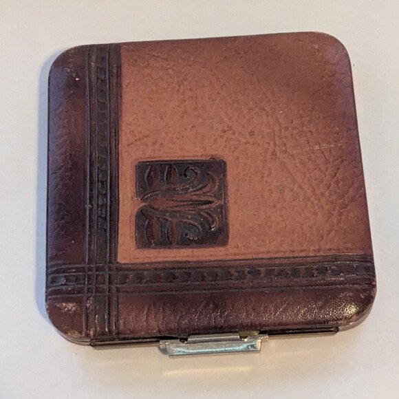 Vintage 1940's Era LIN-BREN CREATION Leather Cosmetic Make-up Case